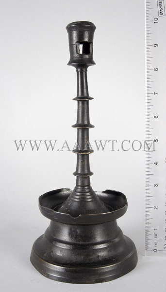 Candlestick, Gothic Double Socket, Copper Alloy, Three Kings, Extremely Rare  